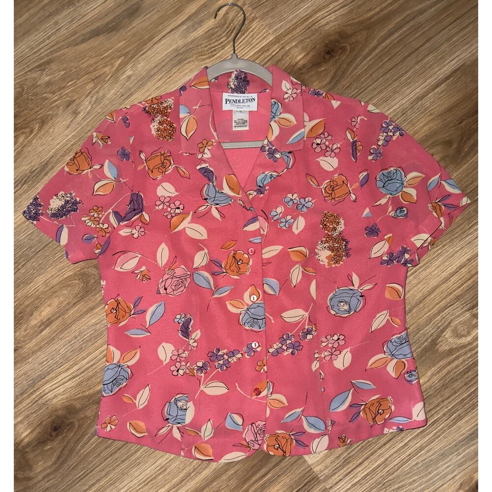 Pendleton’s pink floral top - size 10 Petite